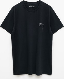 Czarny t-shirt Big Star z bawełny z krótkim rękawem