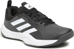 Czarne buty sportowe Adidas Performance z płaską podeszwą sznurowane w sportowym stylu