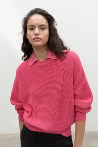 Różowy sweter Ecoalf z lnu w stylu casual