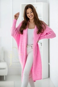 Różowy sweter J&k z wełny w stylu casual