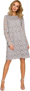 Sukienka MOE z okrągłym dekoltem mini z tkaniny