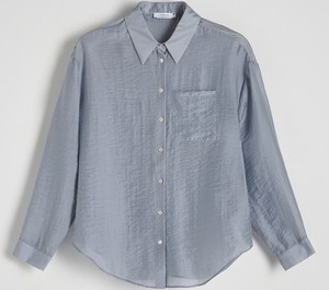Granatowa koszula Reserved w stylu casual z tkaniny