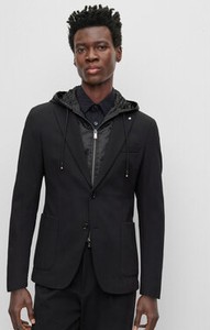 Czarna kurtka Hugo Boss krótka w stylu casual