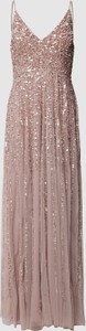 Sukienka Lace & Beads z tiulu z dekoltem w kształcie litery v