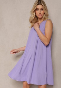 Fioletowa sukienka Renee mini oversize na ramiączkach