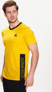 Żółty t-shirt Le Coq Sportif z krótkim rękawem