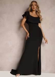 Czarna sukienka Renee z krótkim rękawem maxi