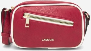 Czerwona torebka Lasocki matowa na ramię w stylu casual