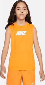 Pomarańczowa bluzka dziecięca Nike bez rękawów