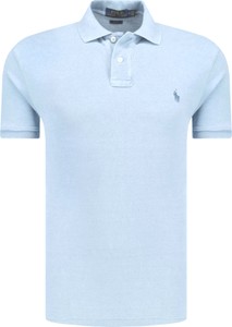 Niebieski t-shirt Ralph Lauren z bawełny z krótkim rękawem