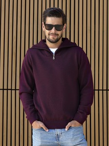 Fioletowy sweter M. Lasota w stylu casual