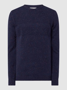 Granatowy sweter Solid z wełny