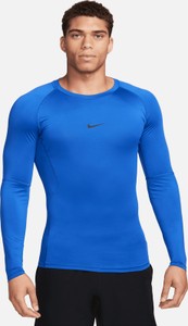 Niebieska koszulka z długim rękawem Nike w sportowym stylu z długim rękawem z dzianiny