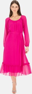 Różowa sukienka POTIS & VERSO z długim rękawem