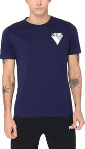Niebieski t-shirt Puma z krótkim rękawem