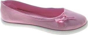 Różowe baleriny Pantofelek24 z tkaniny w stylu casual