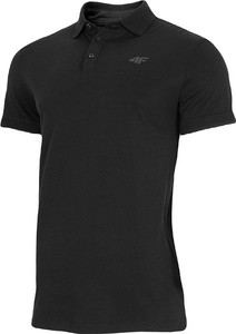 Czarny t-shirt 4F w stylu klasycznym z krótkim rękawem