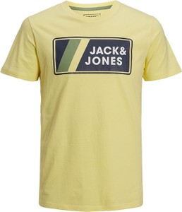 Żółty t-shirt Jack & Jones z bawełny