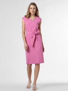 Różowa sukienka Apriori z krótkim rękawem z dekoltem w kształcie litery v