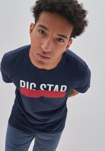 Granatowy t-shirt Big Star z dzianiny