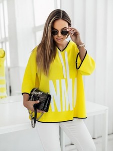 Żółty sweter Lisa Mayo w stylu casual