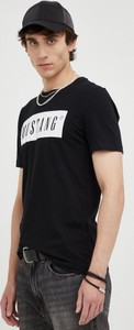 Czarny t-shirt Mustang z bawełny w młodzieżowym stylu