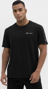 Czarny t-shirt Champion w sportowym stylu z nadrukiem