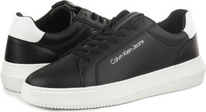 Czarne buty sportowe Calvin Klein sznurowane z płaską podeszwą