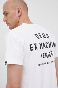 T-shirt Deus Ex Machina z bawełny z krótkim rękawem z nadrukiem