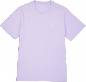 Fioletowy t-shirt Converse z krótkim rękawem z bawełny