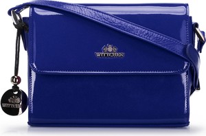 Niebieska torebka Wittchen na ramię mała w stylu glamour