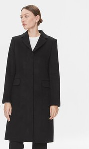 Czarny płaszcz Calvin Klein długi bez kaptura