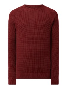 Czerwony sweter Tom Tailor Denim z bawełny z okrągłym dekoltem