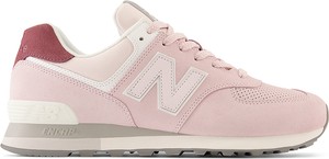 Różowe buty sportowe New Balance w sportowym stylu z płaską podeszwą