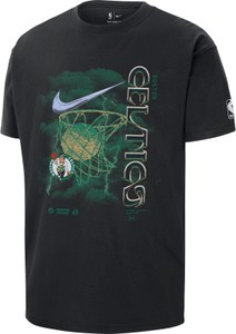 Czarny t-shirt Nike z bawełny z nadrukiem w sportowym stylu