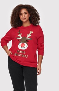 Sweter Only w stylu casual w bożonarodzeniowy wzór