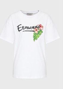 Ermanno Firenze T-Shirt D42EL036EK8 Biały Regular Fit