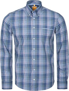 Niebieska koszula Redmond z tkaniny z długim rękawem w stylu casual