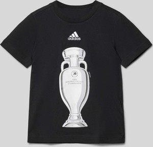 Czarna koszulka dziecięca Adidas Sportswear dla chłopców z bawełny