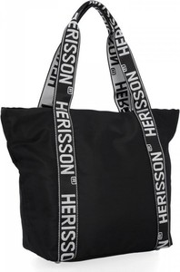 Czarna torebka Herisson na ramię w wakacyjnym stylu z nadrukiem