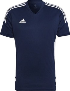 Granatowy t-shirt Adidas w sportowym stylu