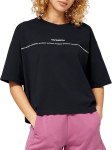 Czarna bluzka New Balance z bawełny w sportowym stylu