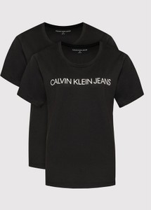 T-shirt Calvin Klein z krótkim rękawem z okrągłym dekoltem w młodzieżowym stylu