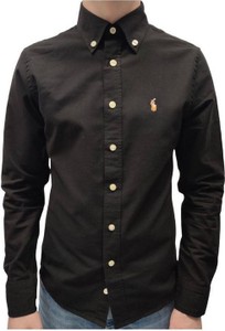 Czarna koszula Ralph Lauren z długim rękawem z kołnierzykiem button down