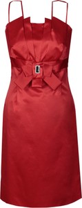 Czerwona sukienka Fokus w stylu glamour midi