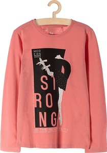 Różowa bluzka dziecięca Lincoln & Sharks By 5.10.15. z dżerseju dla dziewczynek