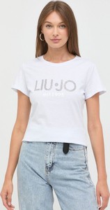 T-shirt Liu-Jo z krótkim rękawem z okrągłym dekoltem z bawełny