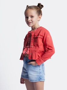 Czerwona kurtka dziecięca Mayoral z jeansu