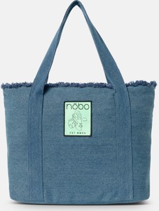 Niebieska torebka NOBO na ramię z tkaniny duża