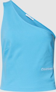 Niebieska bluzka Calvin Klein z okrągłym dekoltem bez rękawów